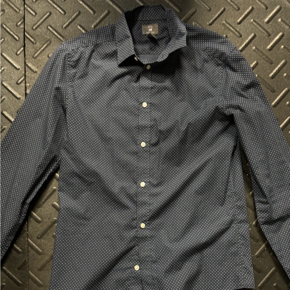 H&M Navy Polka Dot Shirt